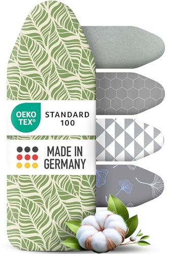 arteneur® - Made in Germany Ironing Board Cover 130x45 | Heat Reflective | Elastic Band | OEKOTEX100 | 5 Sizes | Padding | Ironing Board Cover for Steam Irons | Ironing Table Cover L Botanical