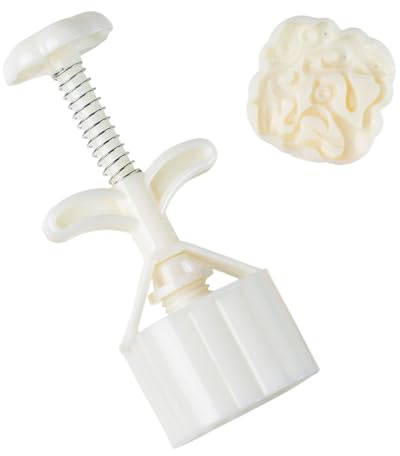 Snorvixre Juego de moldes para tartas de luna de plástico de grado alimenticio, 75 g, mecanismo de prensado simple, horneado de vacaciones, herramienta indispensable para tartas de luna