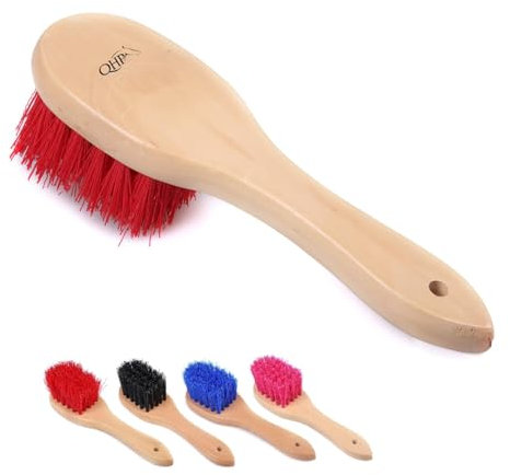 NETPROSHOP Hufbürste mit Festen Borsten Pferdebürste mit Holzgriff, Farbe:Rot