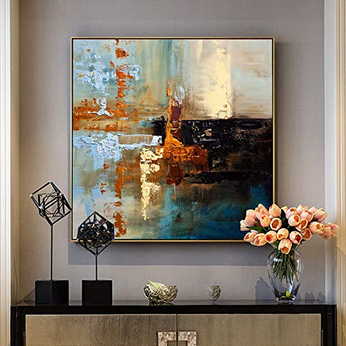 Quadri Astratti Dipinti A Mano Su Tela,100% Dipinto A Mano Moderna Astratta Americana Pittura Ad Olio Su Tela Arte Murale Decorazione Senza Cornice Per La Casa Della Stanza Dal Vivo, 60X60 Cm (24X24