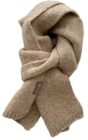 Fashion Solid Warm Cashmere Scarf for Women Winter Design Knitted Neckercheif Thick Woolen Yarn Shawl Neck Wrap