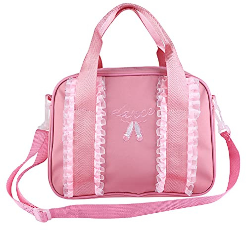 Bolsa De Baile De Ballet Para Niñas, Bolso De Mano Para Niños, Zapatos, Vestido, Baile, Bolsas De Lona, ​​un Solo Hombro, Bolsa De Cremallera Deportiva Para Gimnasia, Natación, Viajes, Yoga(pink)