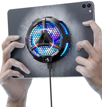 ACEDAYS iPad-Kühler, magnetischer Tablet-Kühler für iPad/Surface Pro/Samsung Tab, kompatibel mit Steam-Deck, universeller Heizkörper mit Temperaturanzeige für mobiles Gaming, Tiktok Live Streaming