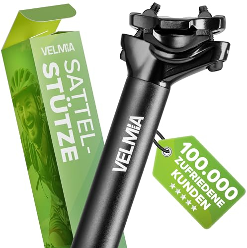 VELMIA Sattelstütze 27.2-31.6mm - Einfache Montage & Höhenverstellung - Stange für Fahrradsattel aus Aluminium - Für E-Bikes, MTB, Trekking - Langlebige & Zuverlässige sattelstange