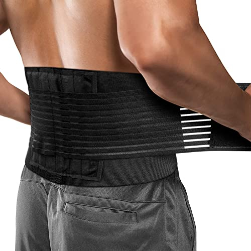 ACWOO Faja Lumbar Para Hombres y Mujeres, Cinturón Ejercicio Ortopédico, Cinturón Soporte Lumbar Transpirable con Correas Doble Ajuste, Cinturón e Apoyo Lumbar Para Alivia Dolor de Cintura y Espalda