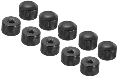 PATIKIL Tuerca de Cúpula M5x0.8, 25 Piezas Tuerca de Acornillo Tapa de Perno de Inserción Hembra de Rosca Estriada Herrajes Decorativos para Accesorios de Iluminación, Negro