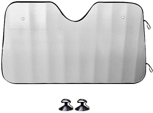 MERCURY TEXTIL- Parasol Plegable para Coche con 2 ventosas, Reflectante, protección Solar y UV, Ideal para Todo Tipo de vehículos (180x90cm)
