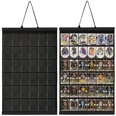 Famaster 36 Cards Display Case - 35PT Graded Sports Card Frame - with PVC Protection & Clear View for Baseball Football Basketball Trading Card Wall Display, Black