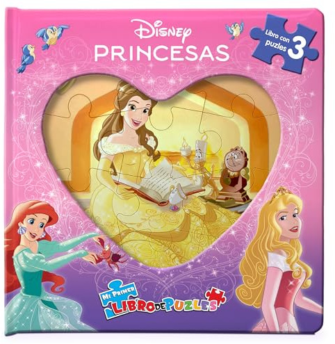 Disney Princesas Mi Primer Libro de Puzles - Rompecabezas para niños, libro de cartón de 10 páginas, 3 puzzles para disfrutar