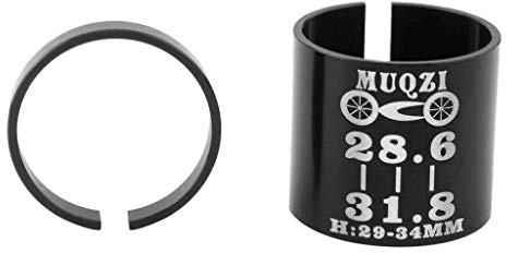 perfk 2-Teiliges Fahrradlenker-Lenkerrohr-Adapter-Set, Aluminiumlegierungs-Reduzierhülse für Trail- und Stadträder, Schwarz