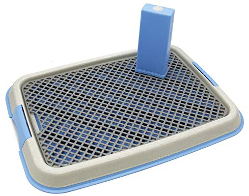 BPS - Vassoio sanitario per addestramento, inodore, da interni, da toeletta, per cani e animali domestici, in plastica, 2 misure M/L, colore casuale
