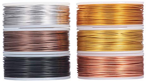 BENECREAT 6 Rotoli 138m 1mm Filo di Alluminio 6 Colori Metallici Misti Filo per Gioielli Filo Metallico per Fabbricazione Artigianale Filo Artigianale in Alluminio 23m / Rotolo
