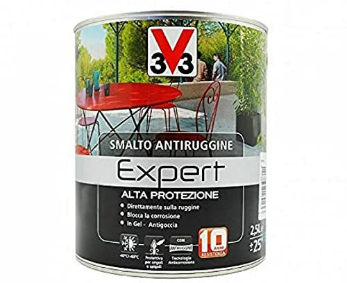 V33 EXPERT - SMALTO ANTIRUGGINE DIRETTO - SPECIALE FERRO - 500 ML. GRAFITE MICACEO