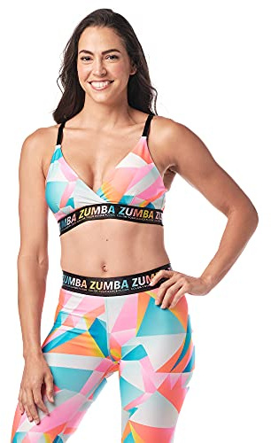 Zumba Dance Bralette - Reggiseno Sportivo da Donna, per Fitness, Fitness, Sport, Reggiseno Sportivo Attivo, Dance in Multicolore, XX-Large