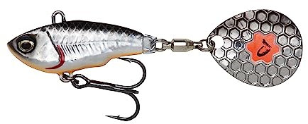 Savage Gear Fat Tail Spin sinkend - Jig Spinner, Größe/Gewicht: 6.5cm / 12.5g, Dirty Silver, 1 Stück