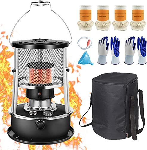Estufa Petróleo Portátil para Calentador Petróleo Interior, Calentador Petróleo Móvil, Calentador Petróleo, Calentador Camping Y Cocina, con 4 Mechas A