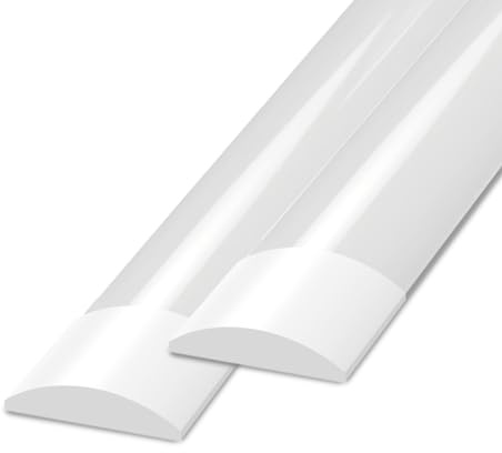 Ledvion - 2 piezas, pantalla estanca, 60cm, ip20, 15W, 2400 Lumen, Blanco neutro, 4000K, Impermeable, lámpara de techo para garaje, de bodega, tubo led, almacén