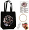 Zasjon Stickset Tasche Sticken Set Erwachsene für Anfänger, Stickset Segeltuchtasche mit Blumenmuster, DIY Handgemachte Sticktasche mit Stickrahmen Tragetasche Stickerei Kit für Erwachsene