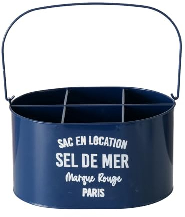 Flaschenträger SEL DE MER aus Metall Flaschenbox für 6 Flaschen - BLAU