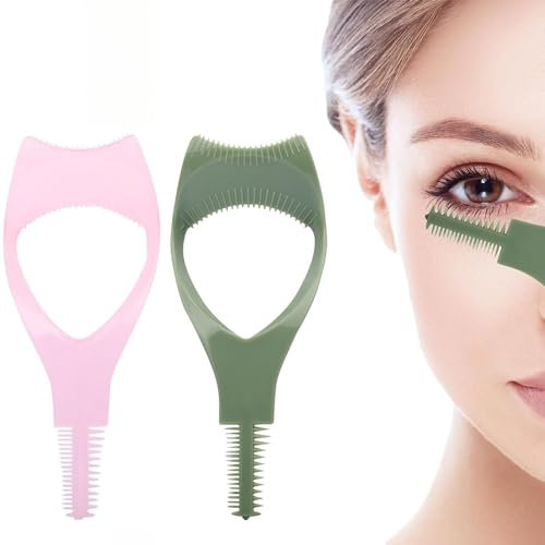 Yalixuan 3 In 1 Eyelashes Tools Mascara Shield Applicator Guard Eyelash Guide For Makeup Clear Plastic Eyelash Card (2 Pack)