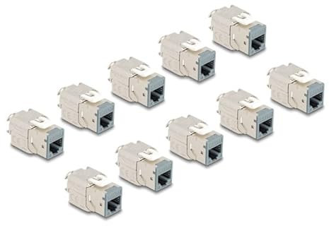 DeLOCK 88120 - Keystone Modul RJ45 Buchse zu LSA Cat.6A werkzeugfrei grau Set 10 Stück