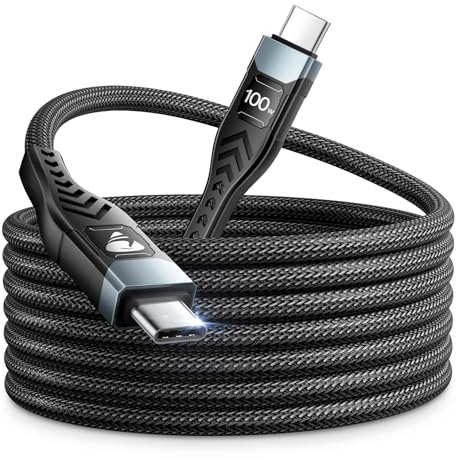 100W USB C to USB C, Fast Charging Cable 3M Long Type C Cable C to C Charger Fast Charg Lead Usbc to Usbc for iPhone 16 15 Pro Max Plus MacBook iPad Pro/Air Samsung Galaxy S23/S22/S21 Google Pixel