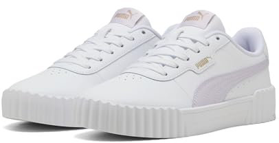 PUMA Damen Carina 3.0 Sneaker, White-Lilac Frost Gold, 40.5 EU