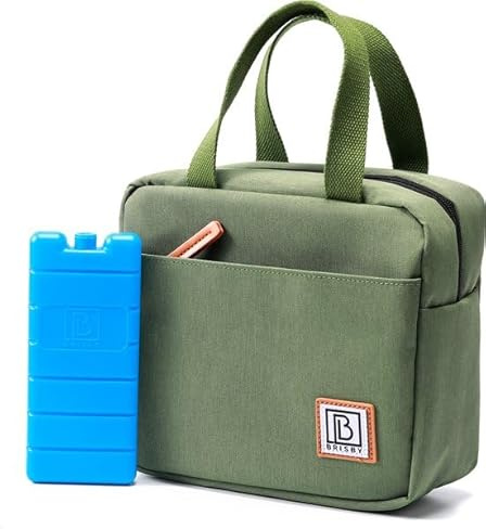 Brisby Kühltasche klein - 4L, Lunchtasche, Vierschicht isolierte Kühltasche mit Kühlelemente, vielseitige Lunchbag, für damen in Farbe Grün