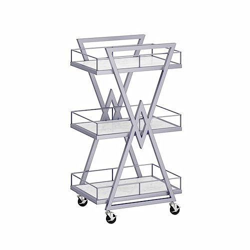 PGKTKCWH Chariot de Service de Bar, Chariot de Salon de beauté, étagères d'armoire de Rangement à 3 Niveaux, Chariots de Service d'alcool sur Roues, pour la Salle à Manger à la Maison (arge
