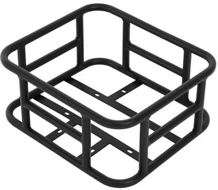Svart järn cykelkorg cykelkorg fram och bak förvaringskorg för de flesta cyklar med bagagehållare kan också användas som förvaringskorg i hushållet (34,3 x 30,5 x 15 cm)