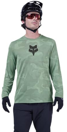 Fox Racing Ranger TruDri - Maglia da Mountain Bike da Uomo, a Maniche Lunghe, in Pino, Taglia L