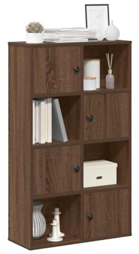 RMIHSJG Libreria marrone effetto rovere, 60 x 24 x 101,5 cm, materiale in legno, piccolo armadio Cd, scaffale per camera da letto, libro per soggiorno, cucina, camera da letto, ufficio