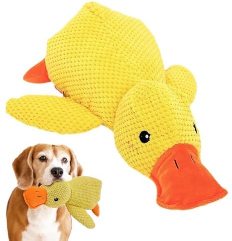 CATZUM Giocattolo per Cani Antistress a Forma di Anatra, in Morbido Peluche Resistente con Cuciture Rinforzate, Ideale per Cuccioli e Cani di Piccola Taglia, Colore Giallo