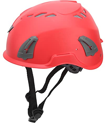 HUSHUI D8 Casco da Arrampicata Casco Leggero Regolabile per Alpinismo e Arrampicata su Roccia 56-62 Cm PP+EPP 1 unità (Rosso)