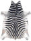 rugsx Teppich künstliches Rindsleder, Zebra, weiß schwarz Leder 100x150 cm