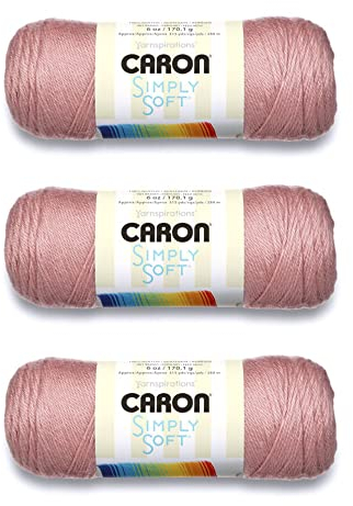 Caron Simply Soft Victorian Rose Yarn - 3 Pack of 170g/6oz - Acrylic - 4 Medium (Worsted) - 315 Yards - Knitting/Crochet