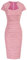 GRACE KARIN Damen 50er Jahre Sexy Bodycon Kleid Flügelärmel Bleistiftkleid, Rosa (kariert), Mittel