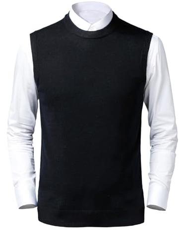 Btmpmcs Gilet da Uomo Inverno Girocollo Senza Maniche Gilet Maglia Pullover Misto Lana Comfort Maglione Casual Classico Commerciale Maglieria Canotte Cardigan Panciotto