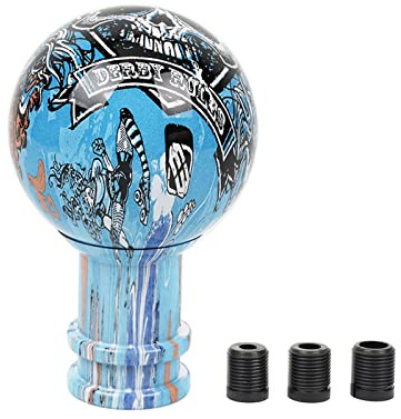 muge racing Round Shift Knob Acrylic Gear Shifting Stick for Most Manual Auto Transmissions, Blue