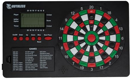 Ruthless TopScore Electronic Dart Scorer | Digital Dart Board Scoring System For Up To 8 Players, 32 Games, 590 Variations (SC037)