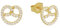 Amor Ohrstecker 925 Sterling Silber Damen Ohrschmuck, mit Zirkonia synth., 0,8 cm, Brezel, Kommt in Schmuck Geschenk Box, 2039222
