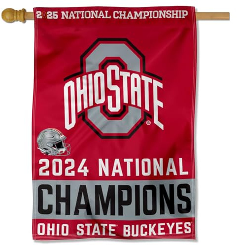 Ohio State Buckeyes Football National 2024 Champions Banner Vertical Flag