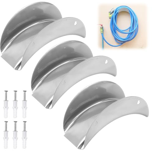 Supporto per tubo da parete, rotondo, per tubo da giardino, in alluminio per tubo dell'acqua, prolunga per tubo da giardino