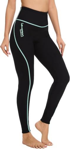 Lemorecn Women's 2mm Super Stretch Neoprene Wetsuit Pants & Shorts | High-Waisted Wetsuit Pants, Flexible & Comfort, Thermal Warm Neoprene Swimming Pants for Diving Surfing Kayaking