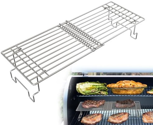 GLOWYE Universal Griddle Warming Rack for Gas Wood Pellet Smoker Grill, Adjustable Warming Rack for Traeger Weber Blackstone Pit Boss and Most Tabletop Flat Griddle