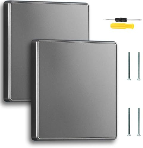Acmerota 2 pièces Cache Prise Trou Murale Compteur Electrique 86x86 Couvercle Carré Pour Boîte 1 Poste Caches pour prises murales pour boîtiers électriques Finition blanche Prises apparentes (gris)