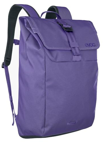 EVOC DUFFLE BACKPACK 26, praktischer Tagesrucksack (idealer Wanderrucksack mit elastischen Seitentaschen, wasserfester Rucksack, Maße: 17 x 31 x 50 cm, Volumen: 26 l), Violet - Black
