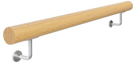 Main courante pour escaliers - Rampe d'escalier murale en bois | Main courante robuste pour terrasses intérieures et extérieures, balcon, porte, maison, sécurité, couloir, accessoires de support