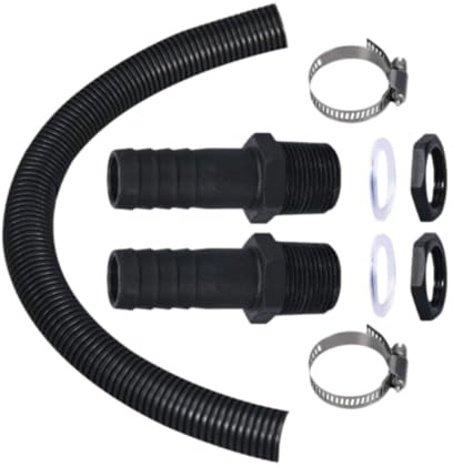 Fzaqwen Kit de Conector de Barril de Lluvia con Conector de Tubería Kit de Enlace de Tubería Fácil de Instalar para Tareas Externas, Negro con Abrazaderas