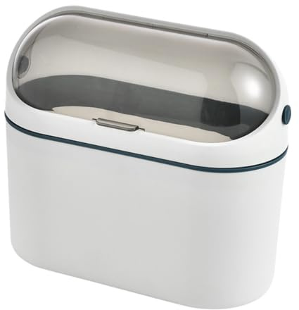 WOFASHPURET Cestino per Rifiuti da Cucina Piccolo Coperchio Ribaltabile, Contenitore in Plastica da Banco Ganci Adesivi per Raccolta Differenziata Domestica